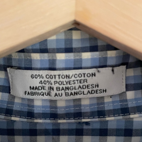 Arrow Button Down Casual Shirt - Men’s 16 32/33 Blue Navy White - Picture 5 of 7